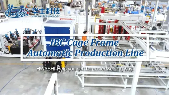 新しい全自動IBCケージ製造機 10ool容量周波数スチールグレーティング溶接生産ライン信頼性の高いポンプ圧力